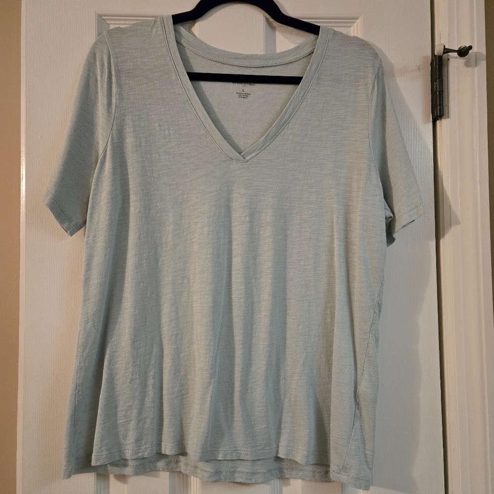 Banana Republic Soft Blue V-Neck Malibu Tee (Sz L)